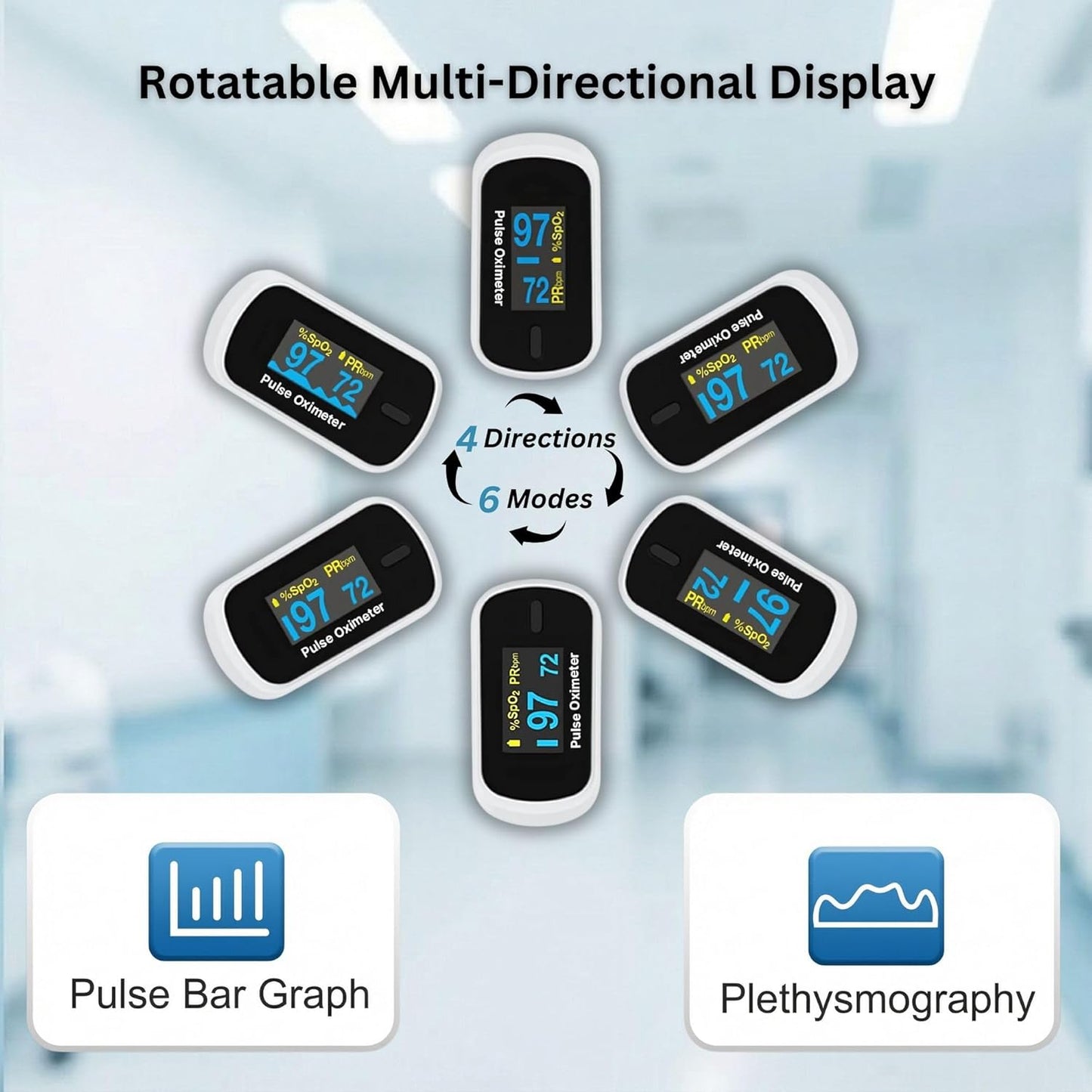 Finger Pulse Oximeter. Oxygen Meter Finger Monitor, and Heart Rate.
