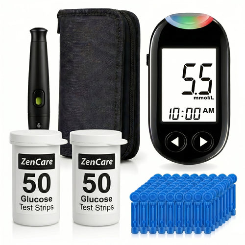 100 Strips & Lancets | FREE Blood Glucose Monitor Kit | Health Canada Licenses | Large Numbers | Battery Included